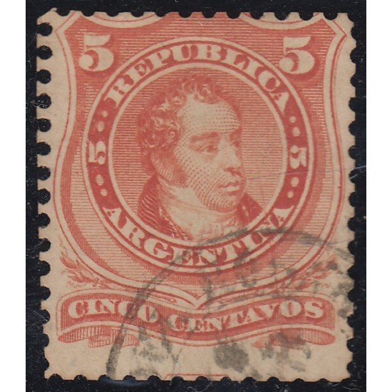 Argentina 18a 1867/73 Bernadino Rivadavia usado
