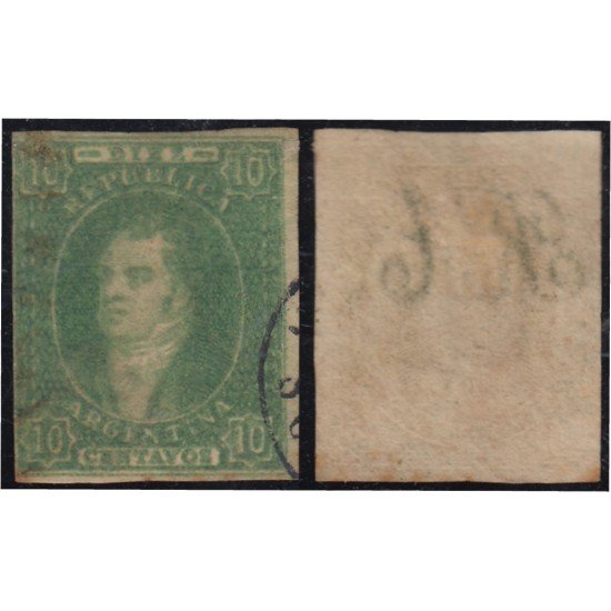 Argentina 9a 1864/67 Efigie de Bernadino Rivadavia usado Argentina 9a 1864/67 Efigie de Bernadino Rivadavia usado