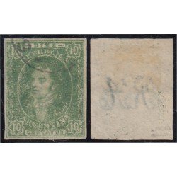 Argentina 9 1864/67 Efigie de Bernadino Rivadavia usado
