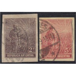 Argentina 194a/95a 1915 República de Argentina Paisano usado Argentina 194a/95a 1915 República de Argentina Paisano usado