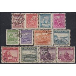 Chile 168/77Aa 1938/40 Industria y exportación usados Chile 168/77Aa 1938/40 Industria y exportación usados