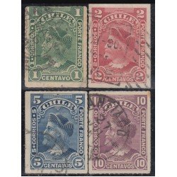 Chile 34a/37a 1900/01 Cristobal Colón usados