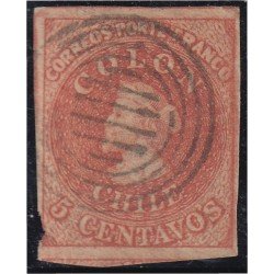 Chile 5d 1856/66 Cristobal Colón usado