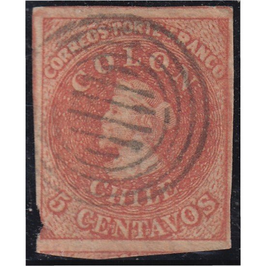 Chile 5d 1856/66 Cristobal Colón usado
