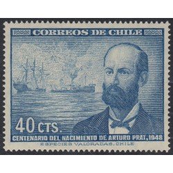 Chile 220 1948 Centenario del Nacimiento de Arturo Prat  MNH