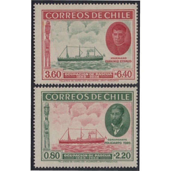 Chile 178/79 1940 50 años de la ocupación de la Isla de Pascua MNH Chile 178/79 1940 50 años de la ocupación de la Isla de Pascua MNH