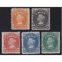 Chile 11/15 1867/68 Cristobal Colón MNH Chile 11/15 1867/68 Cristobal Colón MNH