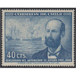Chile 220 1948 Centenario del Nacimiento de Arturo Prat MH