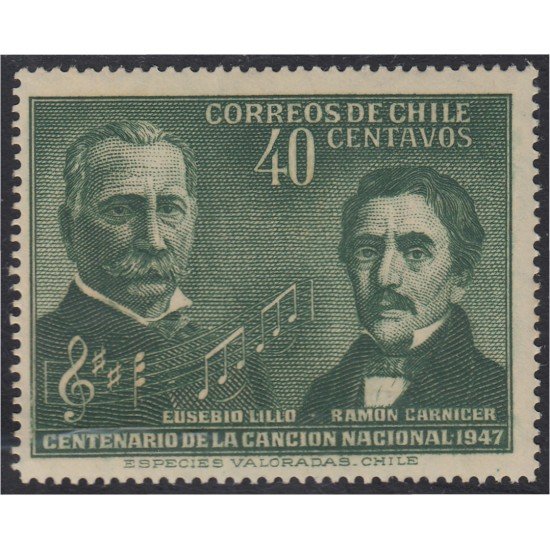 Chile 218 1947 Centenario del Himno Nacional MH Chile 218 1947 Centenario del Himno Nacional MH