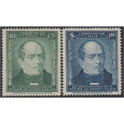 Chile 213/14 1946 80º Aniversario de la muerte de Andrés Bello MH