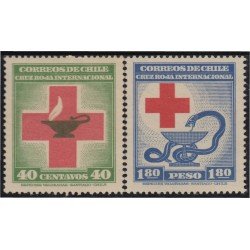 Chile 210/11 1944/45 80º Aniversario de la Cruz Roja MH