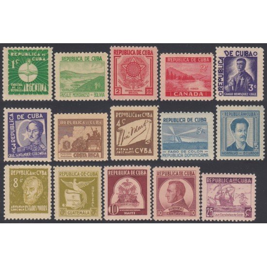 Cuba 239/53 1937 Escudos Monumento Generales Paisaje Faro de Colón MH