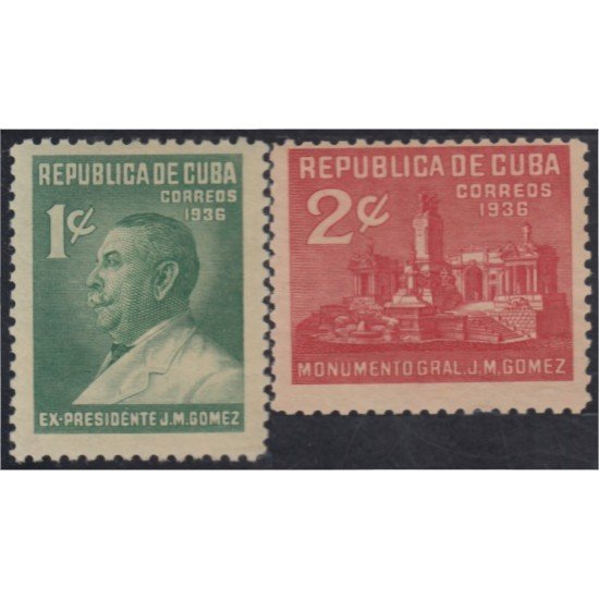 Cuba 229/30 1936 Monumento al presidente José Miguel Gómez MNH