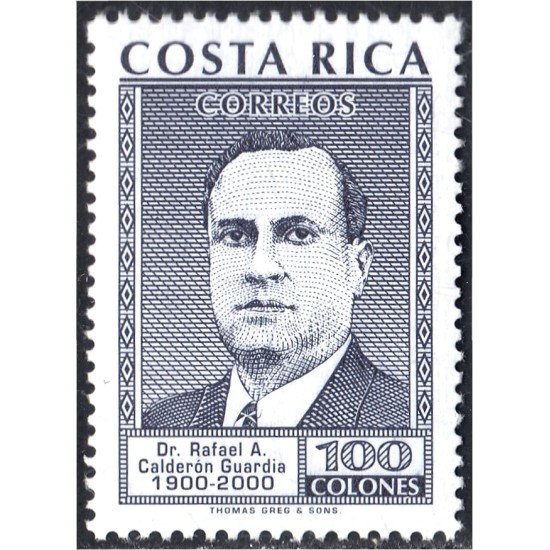 Costa Rica 678 2000 100º del Nacimiento de D. Rafael A. Calderon Guardia MNH Costa Rica 678 2000 100º del Nacimiento de D. Rafael A. Calderon Guardia MNH