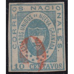 Colombia 12 1861 Escudo Shield Estados Unidos de Nueva Granada  usado 