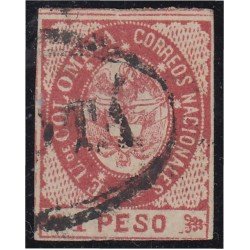 Colombia 33a 1865 Escudo Shield Estados Unidos de Colombia usado