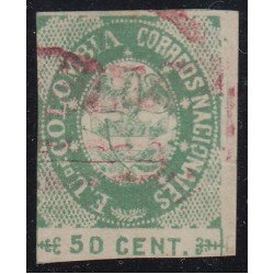 Colombia 32a 1865 Escudo Shield Estados Unidos de Colombia usado