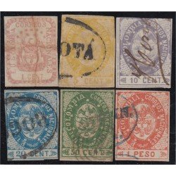 Colombia 28/33 1865 Escudo Shield Estados Unidos de Colombia usados 
