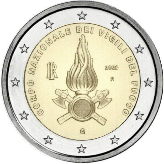 Italia 2020 2 € euros conmemorativos Cuerpo de bomberos Italia 2020 2 € euros conmemorativos Cuerpo de bomberos