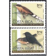 Costa Rica 688/89 2001 Serie América UPAEP Pájaros autóctonos de la Isla de Coco MNH Costa Rica 688/89 2001 Serie América UPAEP Pájaros autóctonos de la Isla de Coco MNH