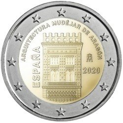 España 2020 2 € euros conmemorativos Arquitectura Mudéjar de Aragón