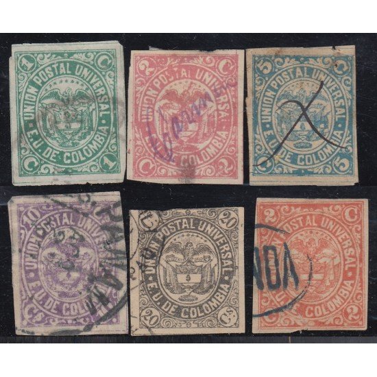 Colombia 68/72 1881 Escudos Shields usado