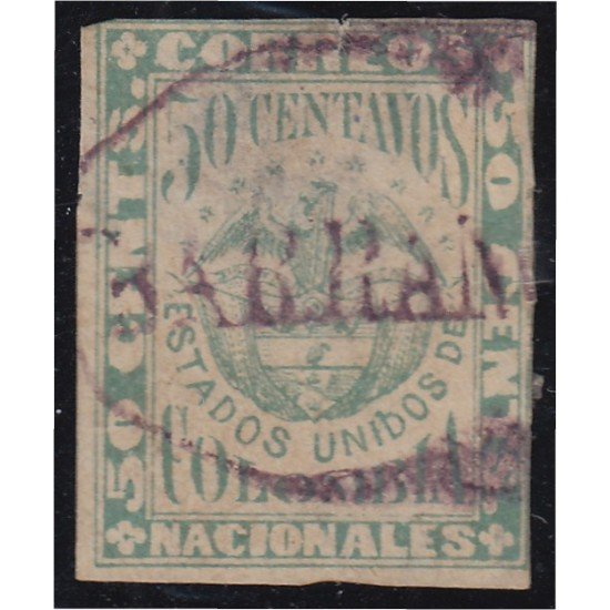 Colombia 57 1876/80 Escudo Shield usado Colombia 57 1876/80 Escudo Shield usado