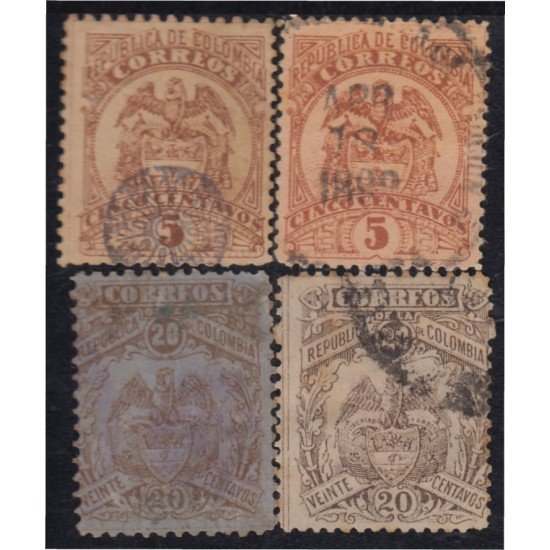 Colombia 109/12 1895 Escudos Shields usado
