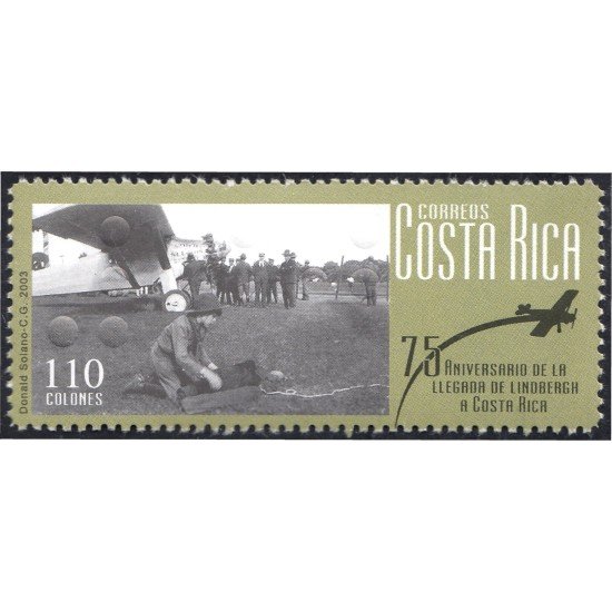 Costa Rica 746 2003 75 Años de la travesia del Atlantico Norte por Carlos Lindbergh MNH