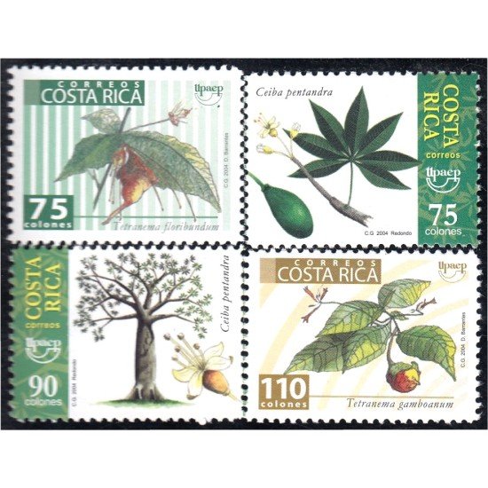 Costa Rica 748/51 2004 Serie América UPAEP Flora y Fauna Autóctona MNH Costa Rica 748/51 2004 Serie América UPAEP Flora y Fauna Autóctona MNH