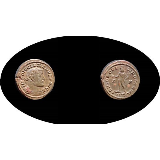 Moneda Imperio Romano 1 Follis 296 - 297 dc Diocleciano