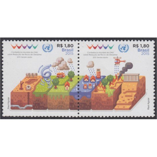 Brasil Brazil 3379/80 2015 Conferencia mundial de la ONU sobre riesgos y desastres MNH Brasil Brazil 3379/80 2015 Conferencia mundial de la ONU sobre riesgos y desastres MNH