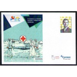Sobres Enteros Postales 153 2020 ECC Cáceres 2020 En homenaje al personal sanitario y damnificados