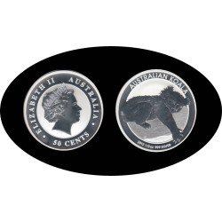 Australia 1/2 OZ onza 2012 Koala 50 Cents Plata Ag Australia 1/2 OZ onza 2012 Koala 50 Cents Plata Ag