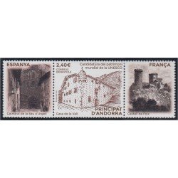 Andorra Española 505 2020 Casa de la Vall Catedral de la Seo de Urgell y Castillo de Foix MNH