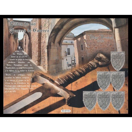 España Pliego Premium 98 2020 Orden de Fratres de Cáceres MNH