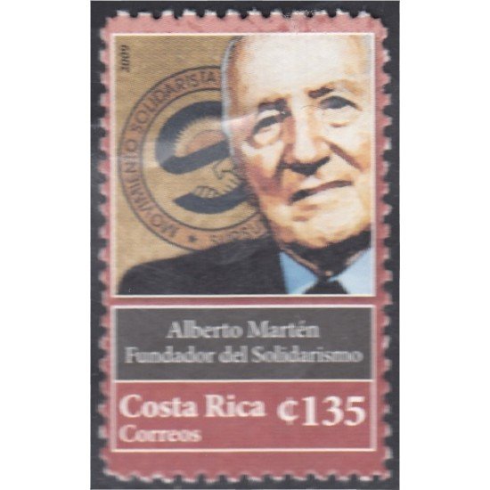 Costa Rica 889 2009 D. Alberto Marten Fundador del Movimiento del Solidarismo MNH