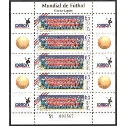 Costa Rica 703 2002 Minipliego Copa del mundo de Fútbol 2002  MNH