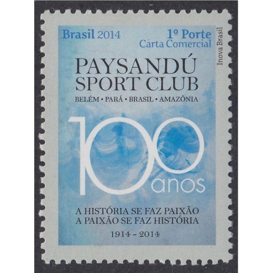 Brasil Brazil 3323 2014 100 Años del Club deportivo de Fútbol Paysandú MNH