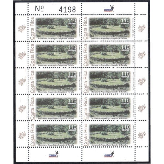 Costa Rica 747a 2003 Minipliego Arqueología. Monumento Guayabo de Turrialba MNH Costa Rica 747a 2003 Minipliego Arqueología. Monumento Guayabo de Turrialba MNH