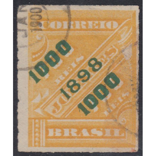 Brasil Brazil 97 1898 Sello de periódico de 1889 sobreimpreso usado Brasil Brazil 97 1898 Sello de periódico de 1889 sobreimpreso usado