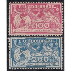 Brasil Brazil 126/27 1906 3º Congreso Panamericano en Río de Janeiro MH Brasil Brazil 126/27 1906 3º Congreso Panamericano en Río de Janeiro MH
