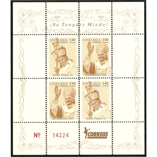 Costa Rica 771a/72a 2005 A la memoria de SS Juan Pablo II MNH Costa Rica 771a/72a 2005 A la memoria de SS Juan Pablo II MNH