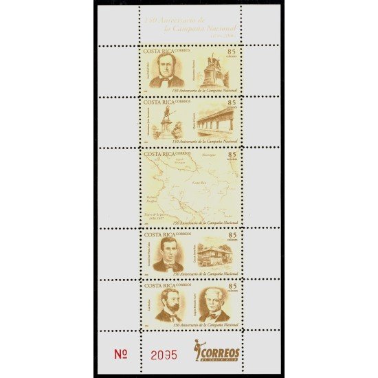 Costa Rica 785a/89a 2006 150 Años Campaña Nacional MNH Costa Rica 785a/89a 2006 150 Años Campaña Nacional MNH