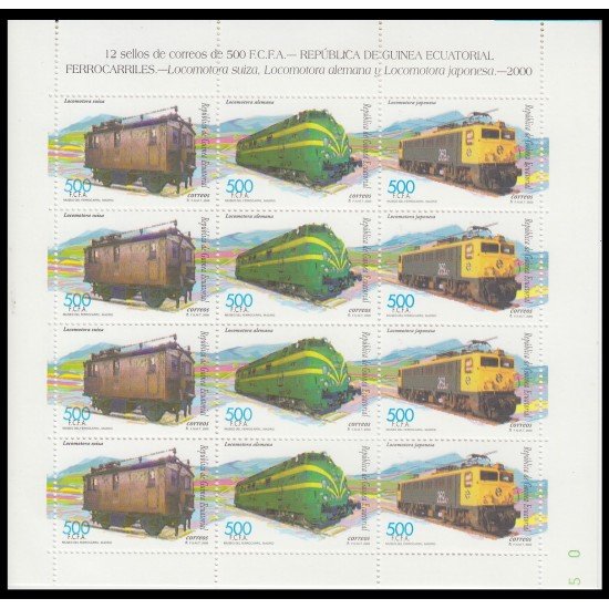 Guinea Ecuatorial 271/73 2000 Ferrocarriles MNH Guinea Ecuatorial 271/73 2000 Ferrocarriles MNH