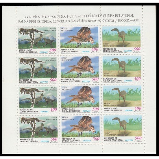Guinea Ecuatorial 284/86 2002 Fauna prehistórica MNH Guinea Ecuatorial 284/86 2002 Fauna prehistórica MNH