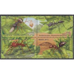 Brasil Brazil 3283/86 2013 Fauna Insectos Hormigas  MNH