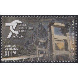 México 2982 2016 70º Aniversario del colegio de ingenieros civiles de México MNH