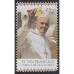 México 2979 2016 Visita de SS Papa Francisco a México MNH