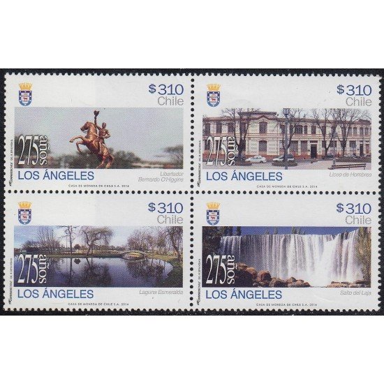Chile 2041/44 2014 Paisajes y Monumentos de la ciudad de Los Ángeles MNH